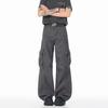 Popular American Retro Overalls Loose Men's and Women's Pure Cotton Three-dimensional Multi-pocket Straight-washed Casual Pants