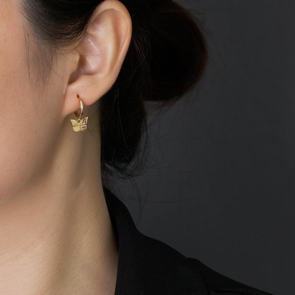 925 Silver Fashion Butterfly Shape Earrings for Women Gold/Silver Earring Wedding Jewelry