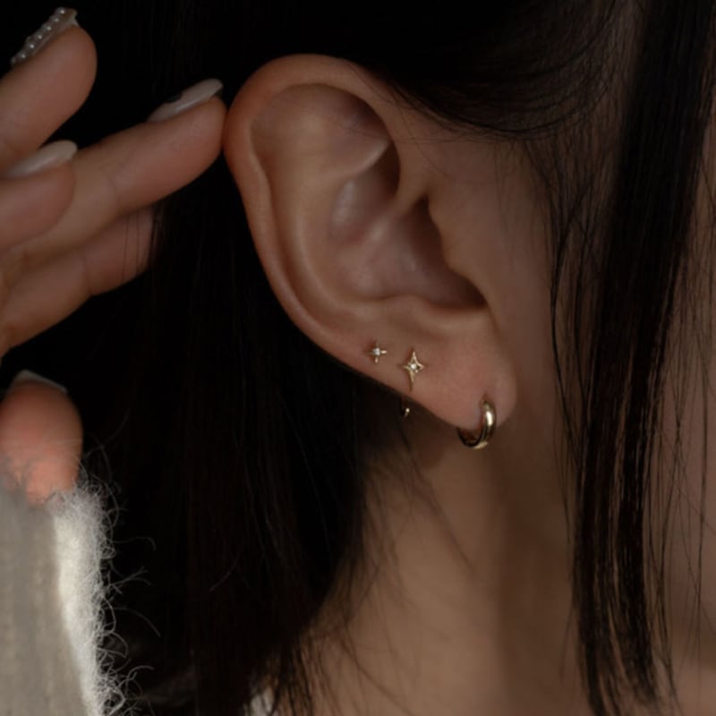 youngglow 14k sparkle C-type piercing earring