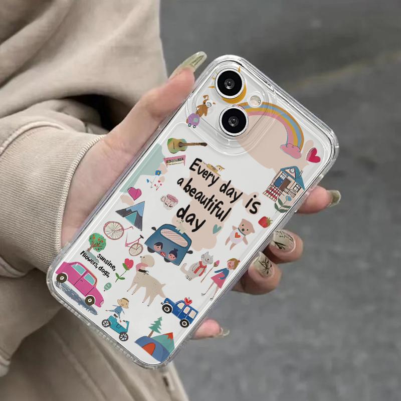 

Every Day Is A Beautiful Day Phone Case For iPhone 16 15 14 13 12 11 Pro Max XR XS MAX 78Plus Y2K Girl Cute Anti Fall Back Cover TPU&Case&iPhone 15 Pro Max