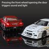 1:24 Skyline GTR-S15 F1 Safety Sports Car Model Toy Alloy Diecast Sound Light Racing Car Shock Absorption Vehicle Kids Gifts