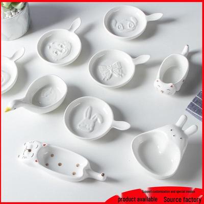 Creative Cartoon Embossed Ceramic Sauce Dish - Mini Cute Hot Pot Dipping & Snack Dish