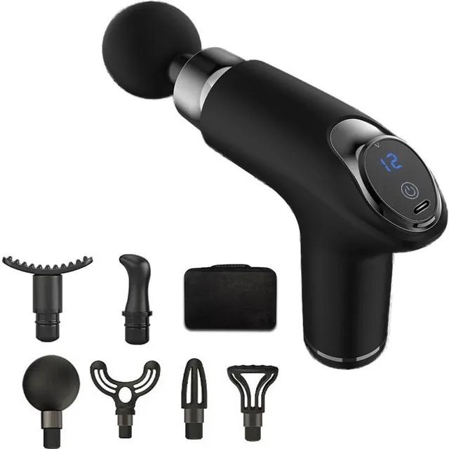 New Portable 12 Speed Electric Mini Massage Gun LCD High Frequency Fascia Gun Deep Tissue Massager Muscle Relaxing Body Massage Slimming