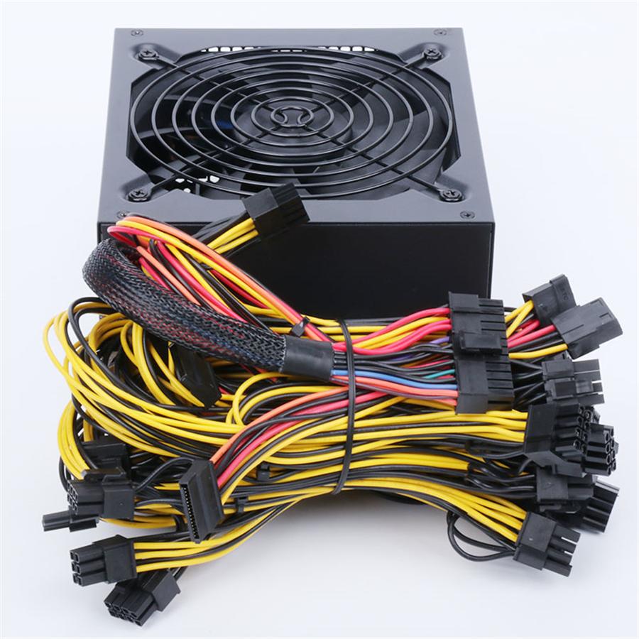 1800W PSU ATX Power Supply for Mining Machine Support 16pcs 6+2PIN Graphics Gold
