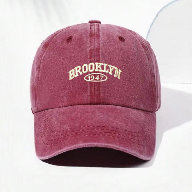 Dad Cap Retro Letter Embroidery Streetwear Outdoor Sun Hats Cotton Washed Baseball Cap Men Women Vintage Brooklyn Adjustable
