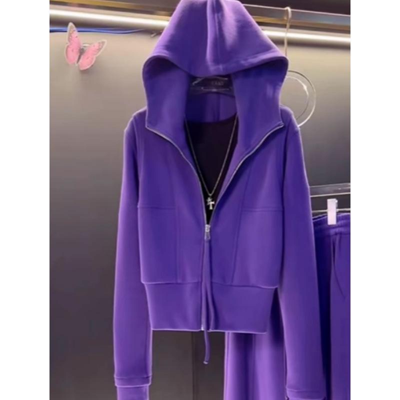 

Plus Size Women s Casual Sports Cardigan Hoodie Two-Piece Set - Autumn/Winter Fashion 2XL (for 70-90 kg)