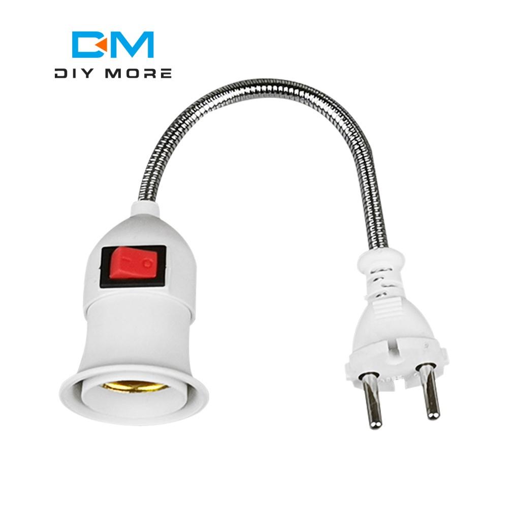Direktsteckbarer drehbarer Lampenkopf E27 Fassung Lampenfassung mit Schalter EU US UK Stecker Lampenhalter LED Schreibtischlampe LED Basis