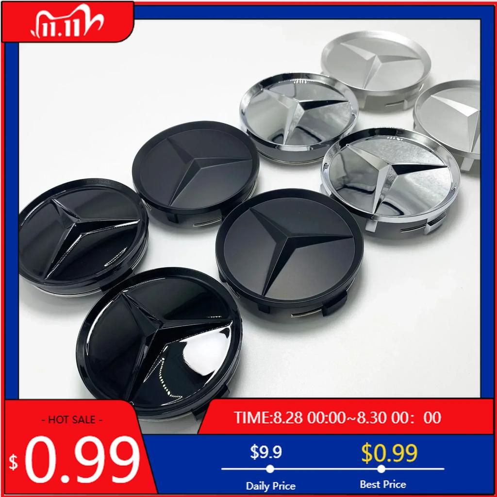 GLC GLB 4pcs/75mm Integrated Hub Center Cover Badge Logo Is Suitable for Mercedes-Benz W166 GLC/GLE/GLA/S/E/GLK Automobile Acce