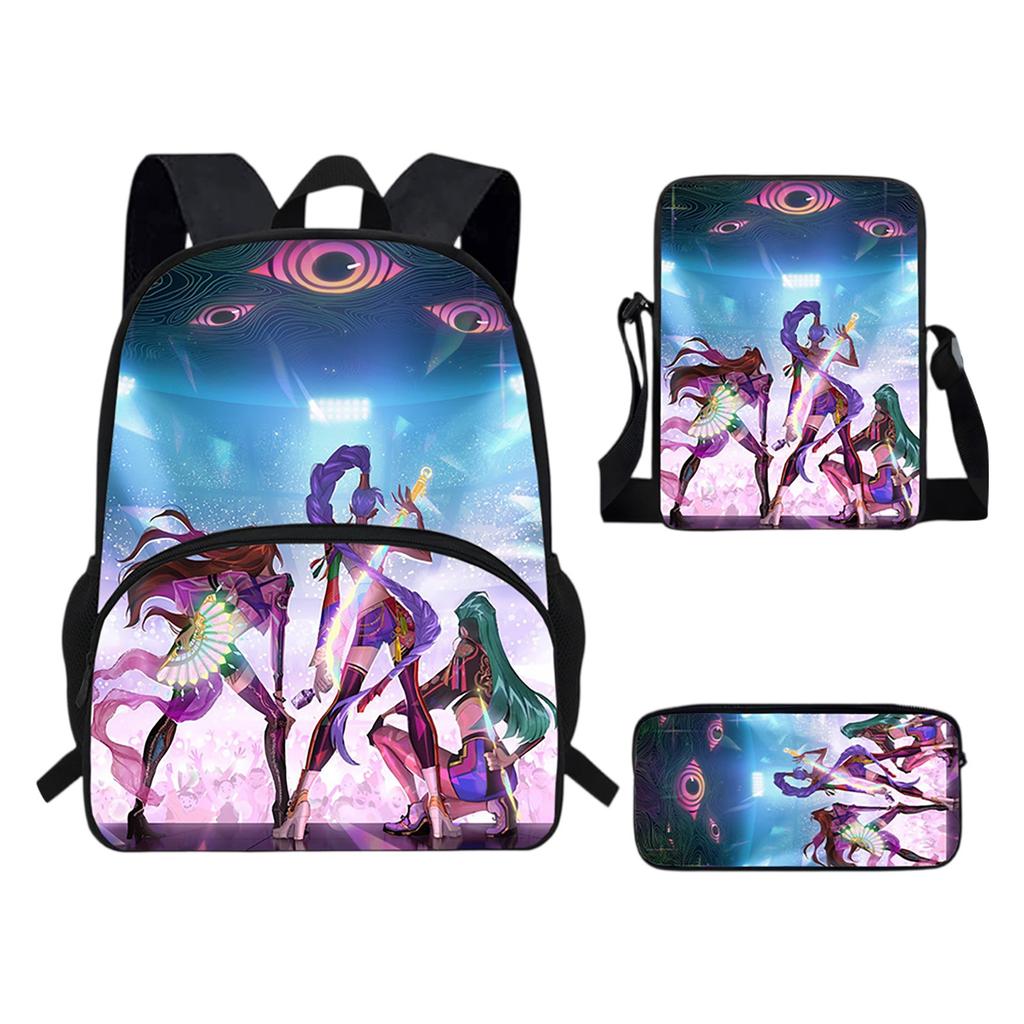 Girls Backpack Primary School Student Backpack Printed Children's Bag Shoulder Bag Pencil Case Three-piece Set