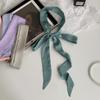 Long solid color silk scarf girl professional versatile thin narrow solid color small scarf streamer tied bag