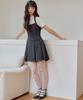 Zero Planet Darling Bustier Pleated Mini Dress [Charcoal]