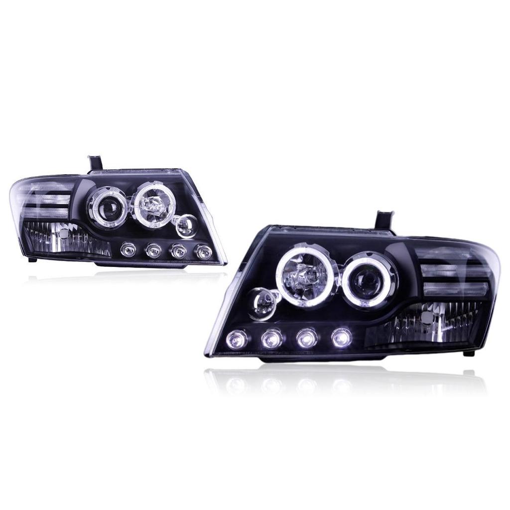 LED Angel Eye Headlight Assembly with Turn Signal for 2004-2011 Mitsubishi Pajero V73 V75.