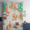 Funny Cute Fox Tulle Curtains For Living Room Sheer Curtain Bedroom Veil Organza Decorative Window Treatments
