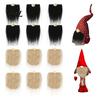 White Black Gnome Beards 12Pcs Beard And Nose Kit, DIY Christmas Craft Supplies with Faux Fur Fabric for Crafts Plush Wooden Ball Noses Doll