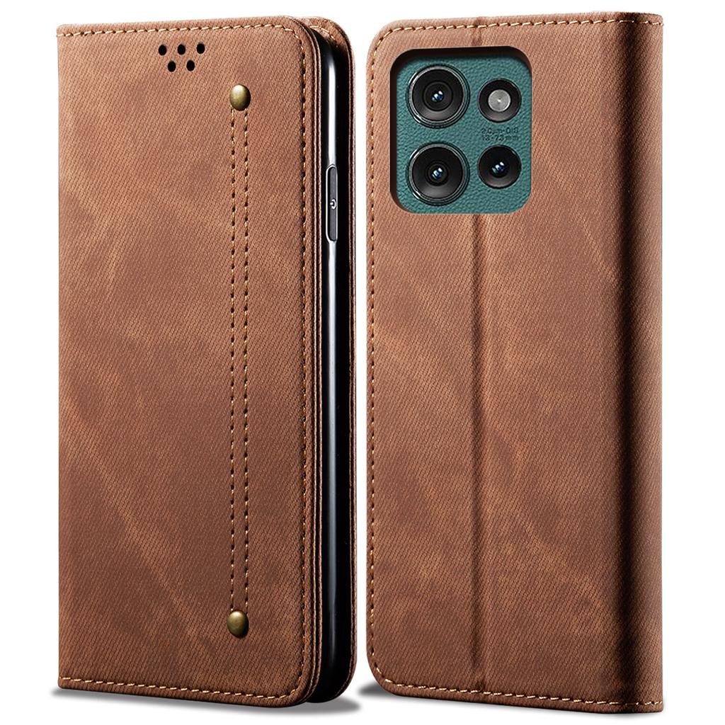 For Motorola Edge 50 Neo 5G/Moto S50 5G/Thinkphone 25 5G Case Jeans Cloth Texture Anti-Scratch Leather Stand Phone Cover