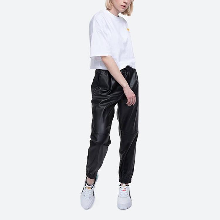 Puma Peanuts Collaboration Embroidered Logo Round Neck Short Loose Cartoon T-Shirt Women Tops White 531158-02