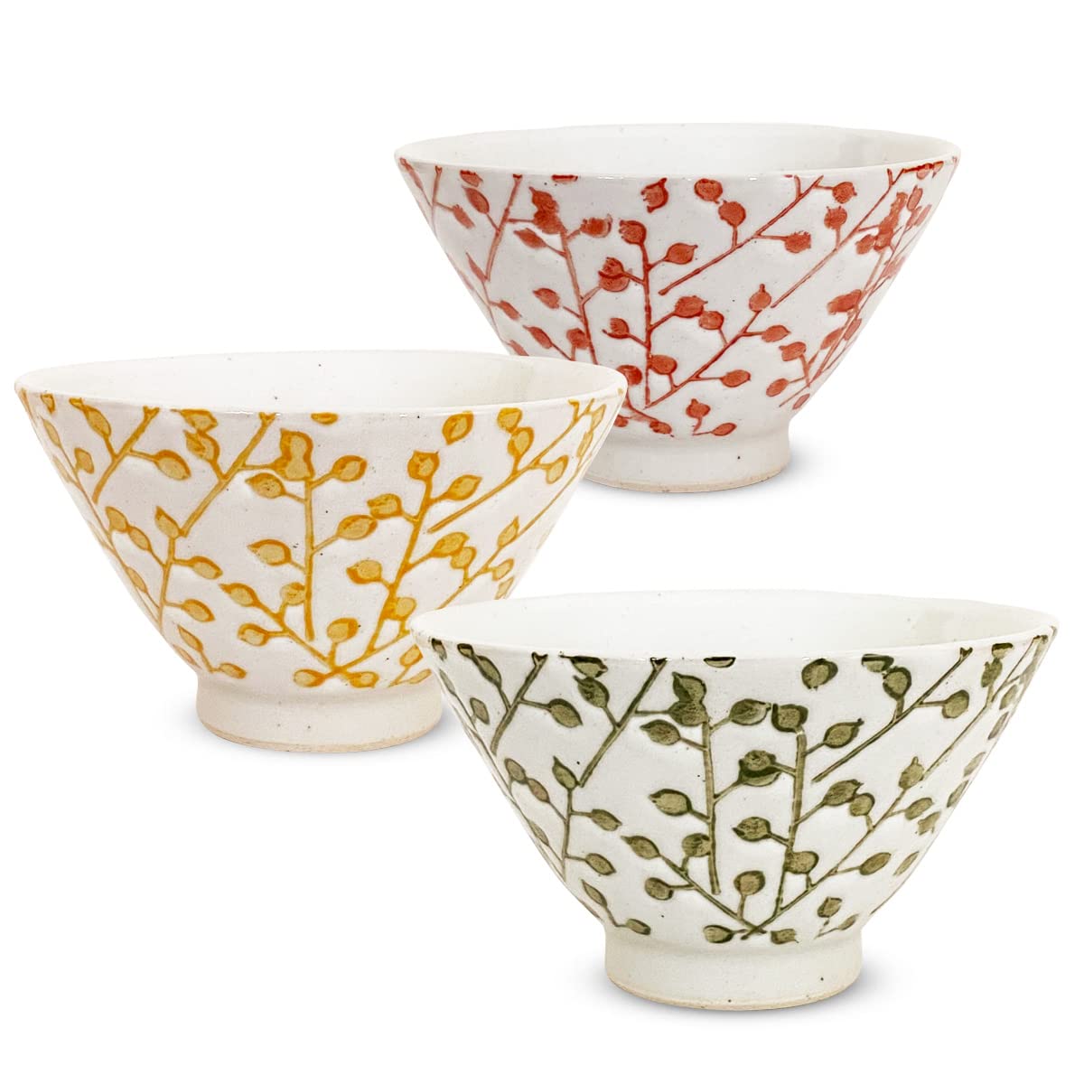 

Набор чайных пиал печи Кунзан из 3 штук Диаметр 11см Высота Кохики Кодачи Хасами Варе Сделано в Японии J-kitchens 6.5см