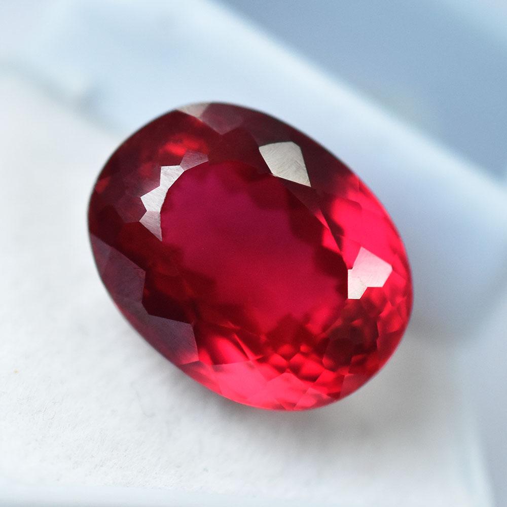 Natural Red Ruby Loose Gemstone 20.10 Ct Flawless Oval Cut 17x13 Mm for Jewelry Making and Crafts