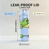 1PC Cute Crocodile Cartoon Animal Print 750ml Color Plastic Sports Water Bottle Leakproof Flip Straw Lid Suitable for Sports Office Home Use