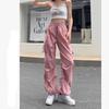 High Street Overalls Jazz Dance Loose and Skinny Wide Leg Sports Pants Versatile Casual Straight Tie Pants Tide