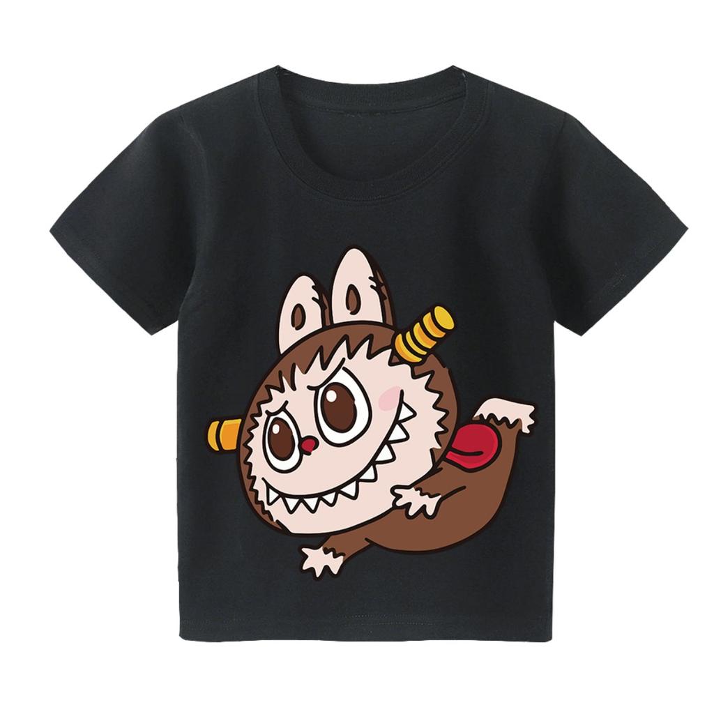 LABUBU Cotton Kids Tshirt Cartoon Children Girl Boy Cute Baju Lelaki Perempuan