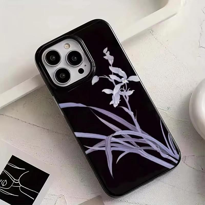Lily Orchid Flower Print Soft Phone Case For iPhone 17 16 15 14 13 12 11 Pro Max XS XR X 7 8 Plus SE 2020 2022 Shockproof Cover