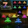 1pc Solar Garden Lights Waterproof Outdoor Decorative 7 Color Changing Double Jellyfish and Butterfly Flower Garden Decor Yard Christmas Pool Outdoor