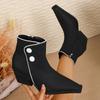 Fashion Autumn New Comfortable Pointed Toe Side Zipper Women's Boots Fashionable Versatile Thick Heel High-heeled Women's Boots 457
