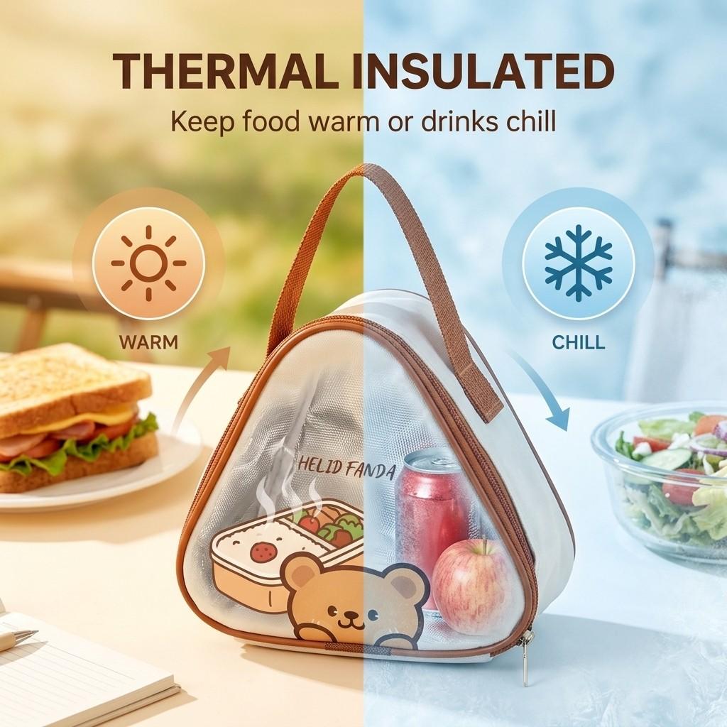 Oxford Cloth Insulated Lunch Box Bag Cartoon Camping Picnic Cooler Bag Portable Waterproof Bento Box Thermal Bag For Students
