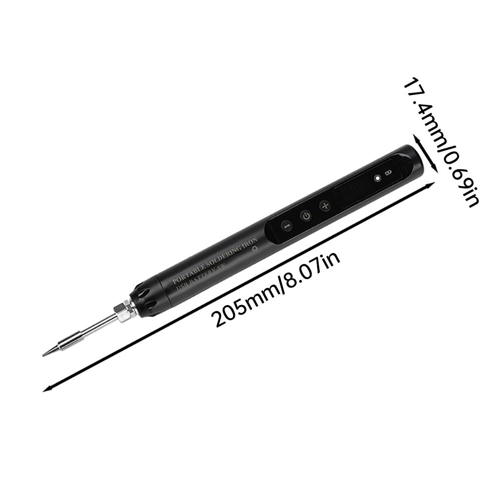 USB Soldering Iron Mini Small Soldering Iron Set Adjustable Soldering Iron Portable Type C Interface 800mAh Battery
