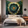 Boho Chic Wall Tapestry With Moon Phase Floral Starry Sky Design Bedroom Yoga Studio Decor
