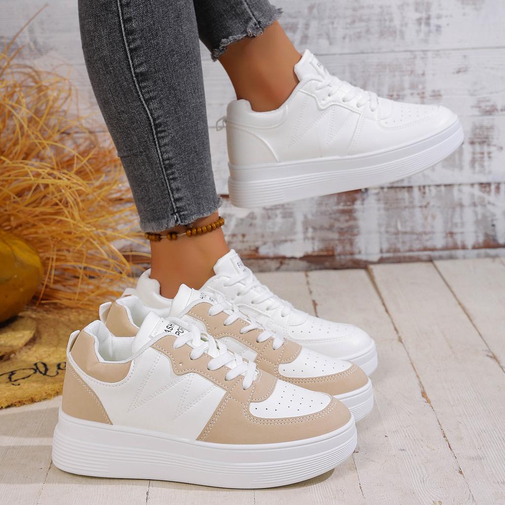 Fashion Women Fashion Platform Sneakers Thick Sole Lace Up Running Sports Shoes for Women Plus Size Comfort Casual Walking Sneakers