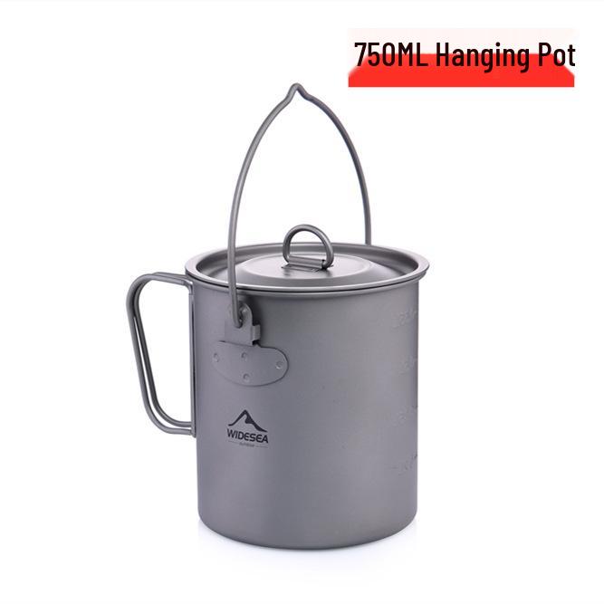 Widesea Lightweight Titanium Camping Cup with Lid - Portable and Easy to Store Tableware