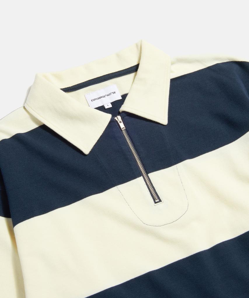 ESPIONAGE Big Border Rugby L/S Tee Navy