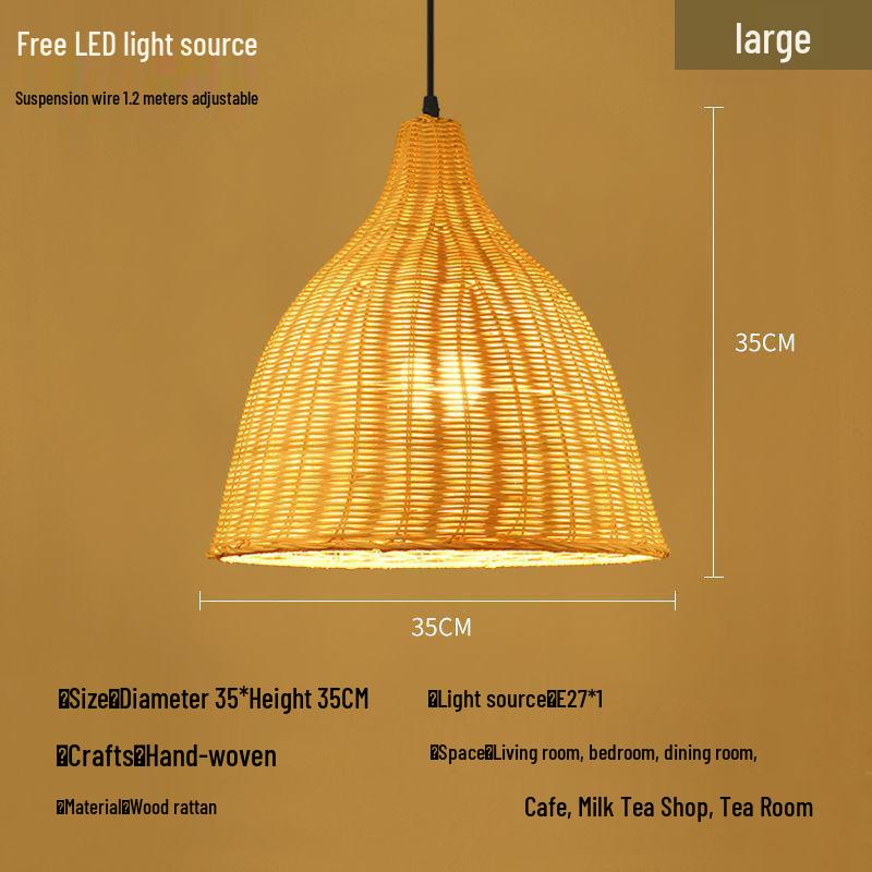 Wiktoriańska pleciona lampa wisząca z Azji Południowo-Wschodniej: Lampa pleciona z bambusa i słomy do restauracji, na wesela, do sklepów, hoteli i domów gościnnych.