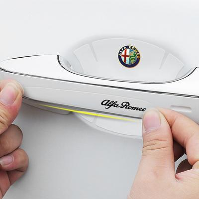 4/8pc Car Door Handle Cup Protector Film Anti Scratch Stickers For Tonale 147 159 156 Mito Stelvio Sportiva Giulietta