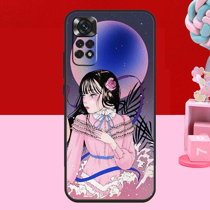 Cartoon Girl Aesthetic Case For Xiaomi Redmi Note 14 13 12 10 11 15 Pro Plus Redmi 15 C 10C 12C 13C 14C Soft Cover