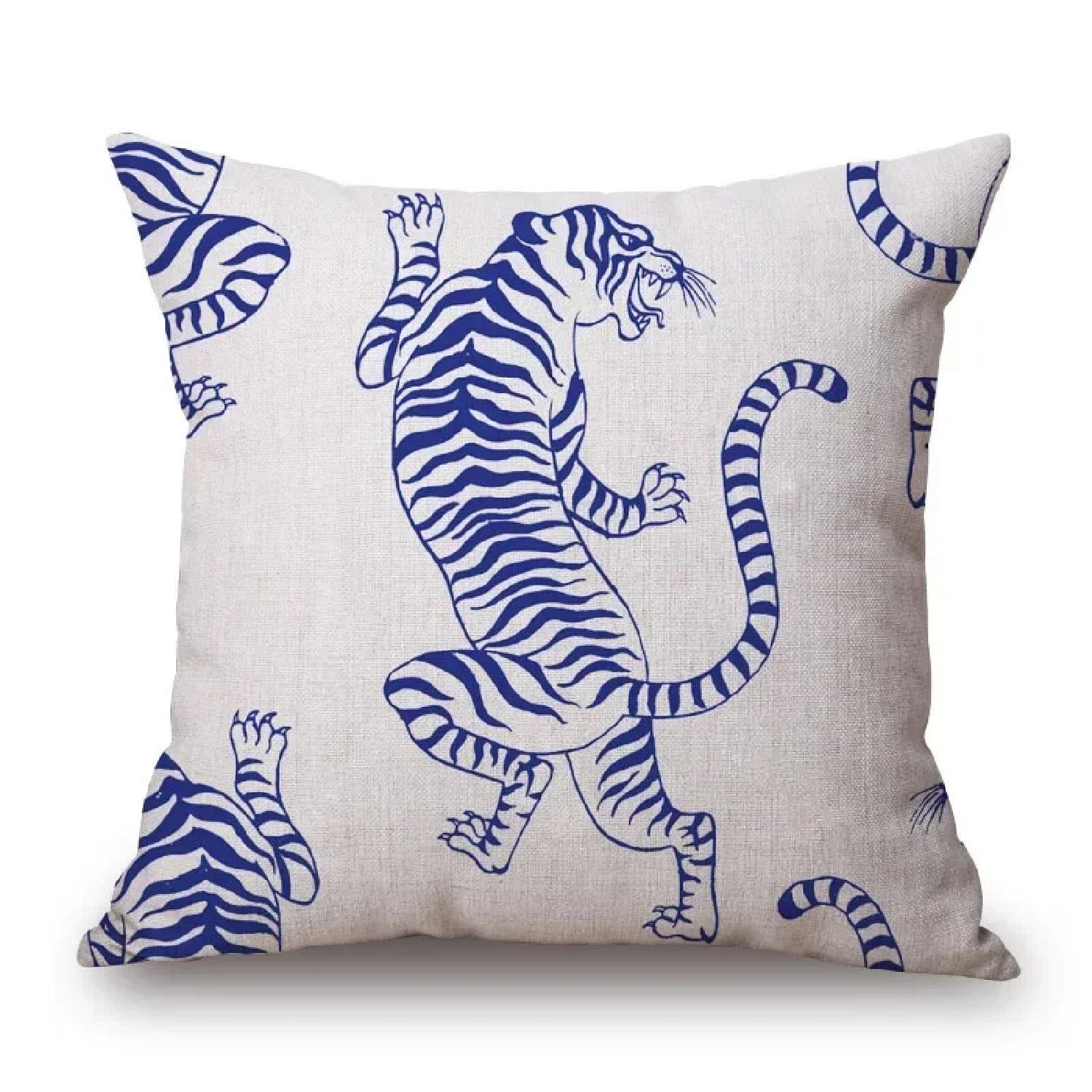 

Autumn Jungle Tiger Animals Painting Cushion s Home Decorative Pillows For Sofa Kissenbezug,(2) 66x66cm