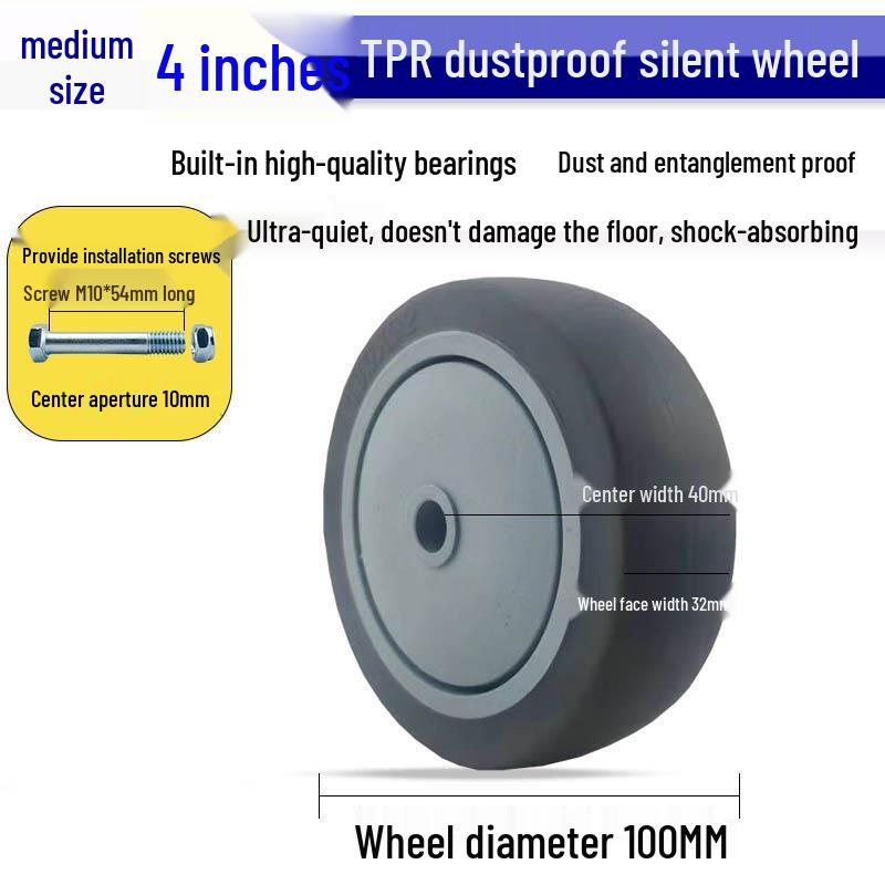 Nylon Swivel Caster Wheels: 2-6 inch Heavy-Duty Rubber & Flat Plate Options