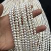 1String, White Natural Freshwater Pearls, Handmade Round Pearl Beads for Jewelry Making DIY Crafts (Beads 5.5-6mm, Length 36cm)