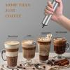 USB Rechargeable Electric Milk Frother with Cover Portable Milk Frother Electric Whisk  Barista Use
