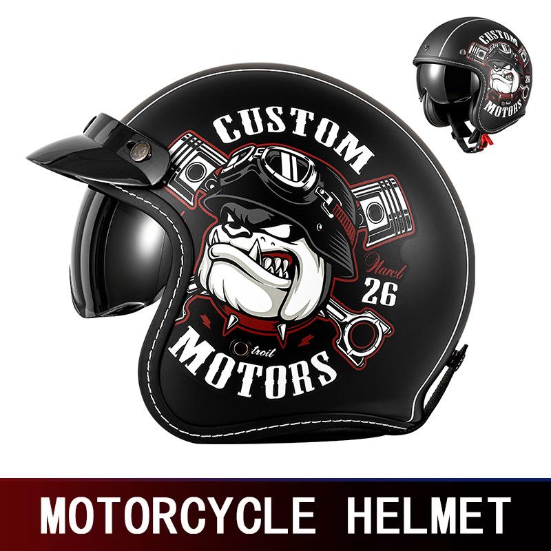 Best-Selling 3/4 DOT Motorcycle Helmet for Men & Women – Retro Scooter/Moped/Cruiser Style