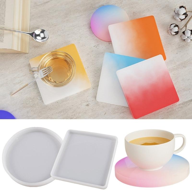 Versatile Silicone Casting Mold Epoxy Resin Mold Versatile Round/Square Coaster Ornaments Mould Jewelry Making Tool