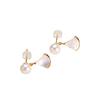 Zhuji freshwater pearl silver needle earrings, a delicate and fresh style, perfect for young girls, with a mother-of-pearl skirt design, adding an