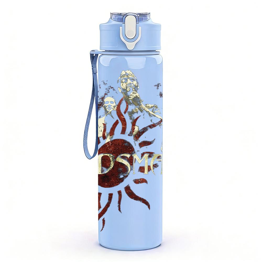 1PC Sun Tribal Boho Retro Text Graphic Print 750ml Portable Sports Water Bottle Leakproof Gym Outdoor Travel Drink Cup