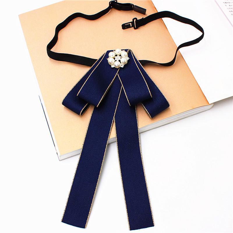 

Женский простой галстук-бабочка, аксессуар для воротника 04 темно-синий