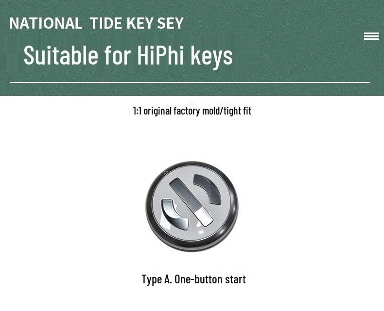 HiPhi X Smart Key Lederhülle - Stilvolle Unisex-Schlüsseltasche mit Schnalle und National Tide Design
