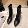 Fashion Spring Fall Fine Heeled Boots Female Padded High Heels Winter Pointed Elastic Skinny Boots French Bare Boots