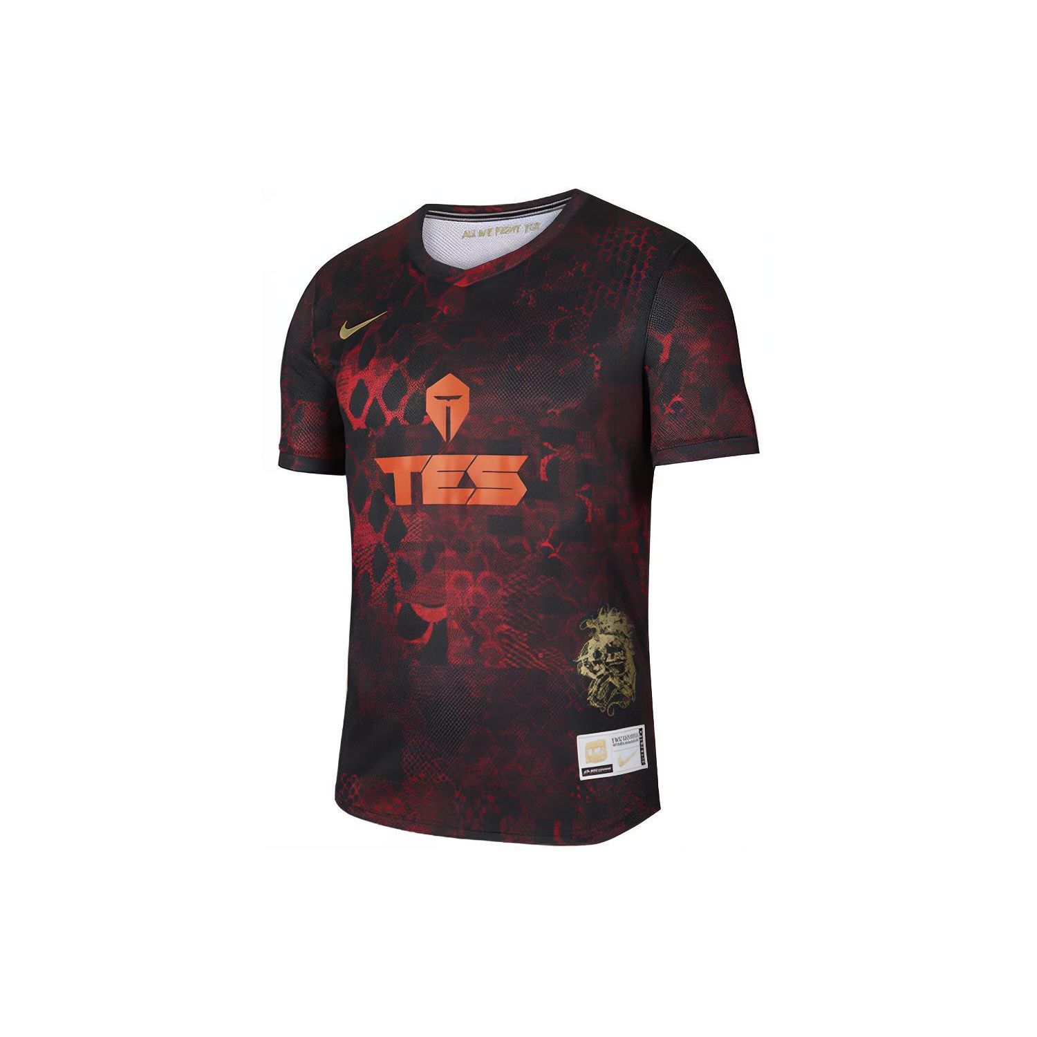 

Быстросохнущая повседневная футболка с короткими рукавами и принтом Nike LPL x TES Team, мужские топы для фитнеса, красный DC6468-017 M