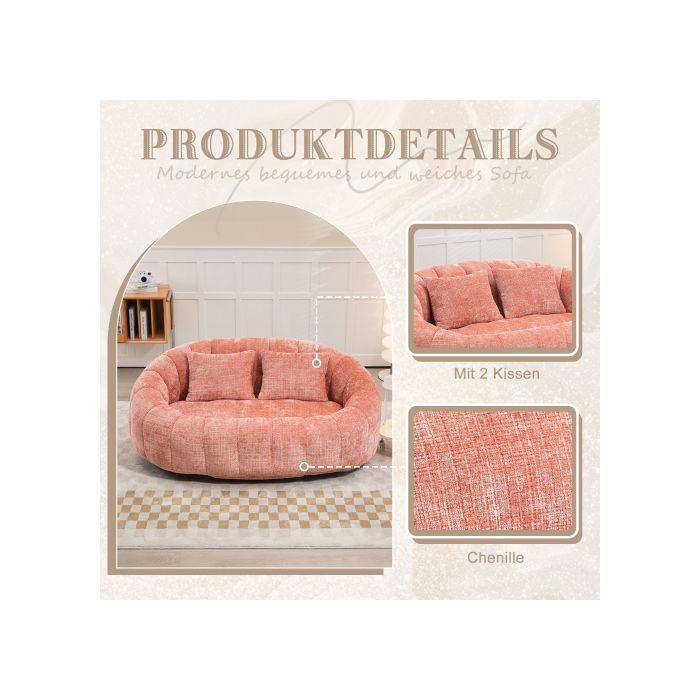 Fauteuil - MUVOE - Loveseat - Chenille - Rose - Confort Durable